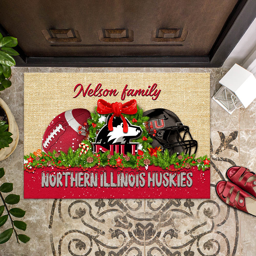 Northern Illinois Huskies Doormat Personalized Your Name, Sport Team Doormat, Christmas Gifts For Football Fan, Home Decor ETHY-52726