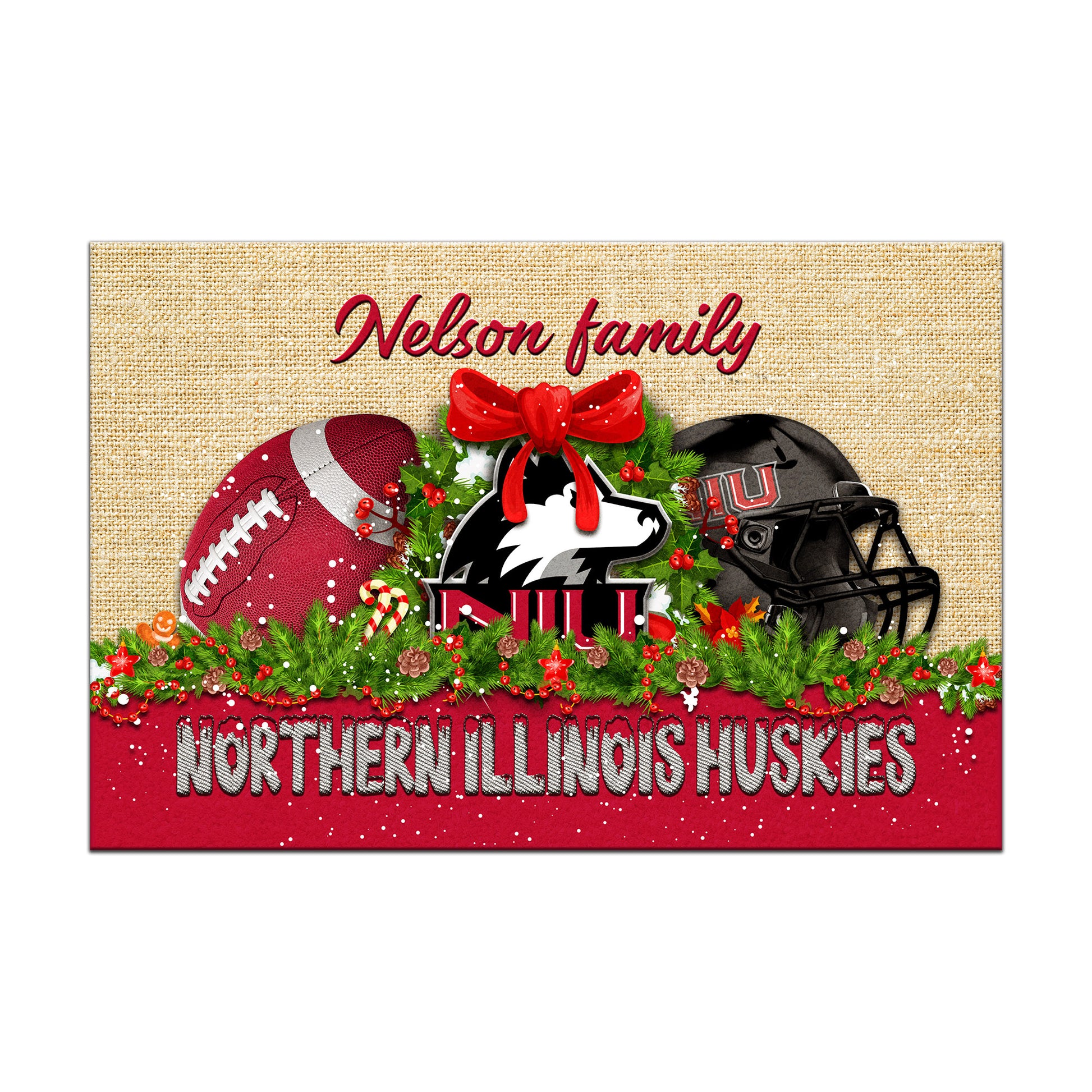 Northern Illinois Huskies Doormat Personalized Your Name, Sport Team Doormat, Christmas Gifts For Football Fan, Home Decor ETHY-52726