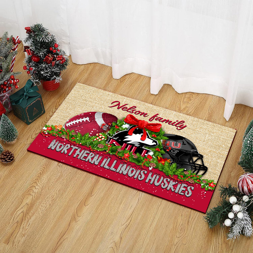 Northern Illinois Huskies Doormat Personalized Your Name, Sport Team Doormat, Christmas Gifts For Football Fan, Home Decor ETHY-52726