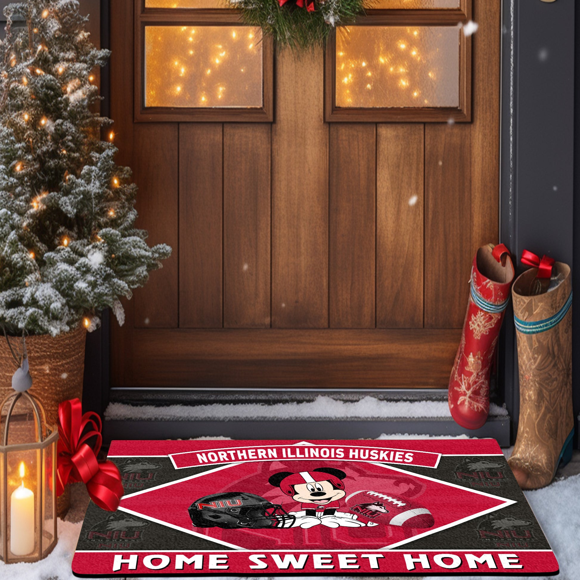 Northern Illinois Huskies Doormat, Sport Team And MK Doormat, FootBall Fan Gifts