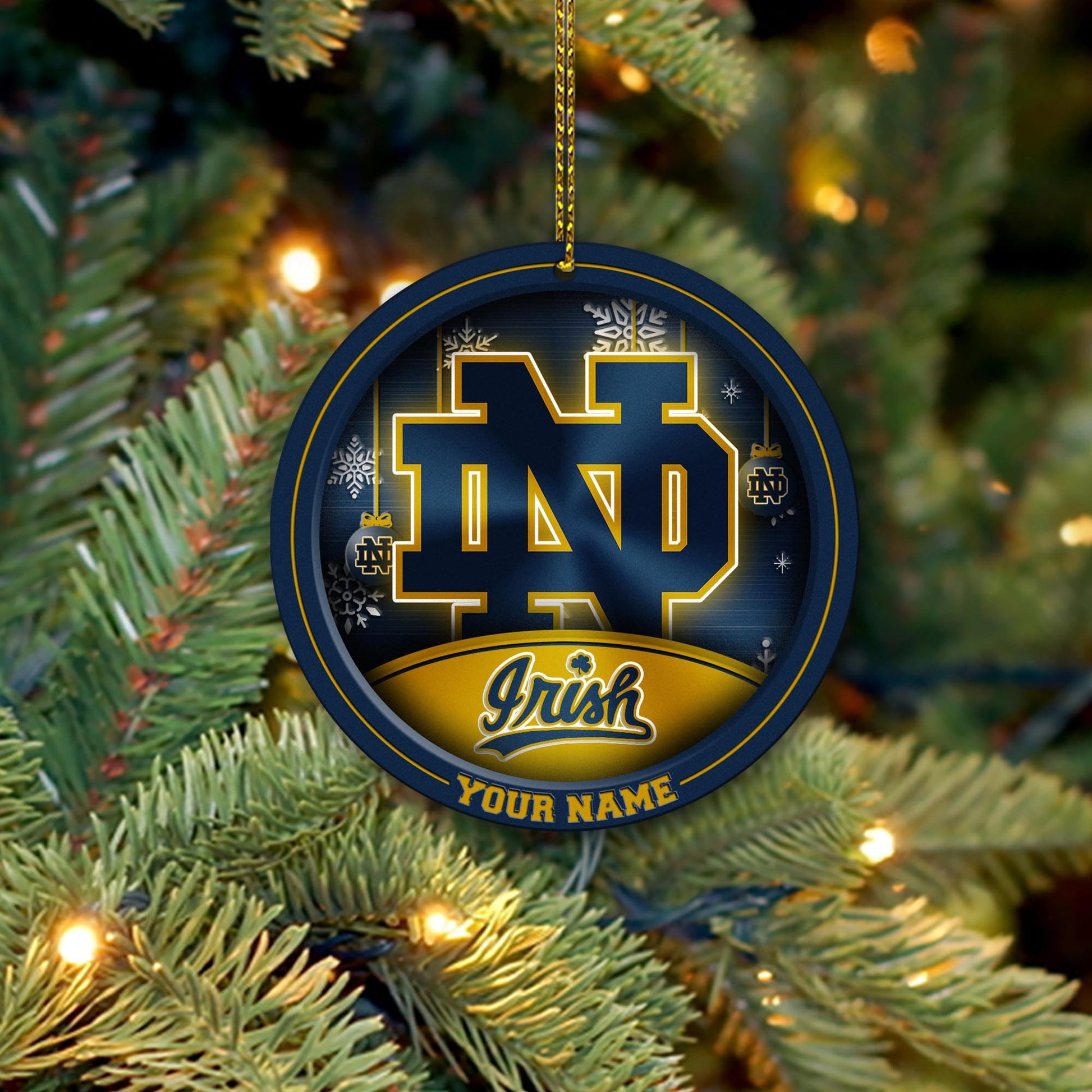 Notre Dame Fighting Irish Circle Aluminium Custom Ornament 2 Side Trending New Arrivals H52912 ETUG311023