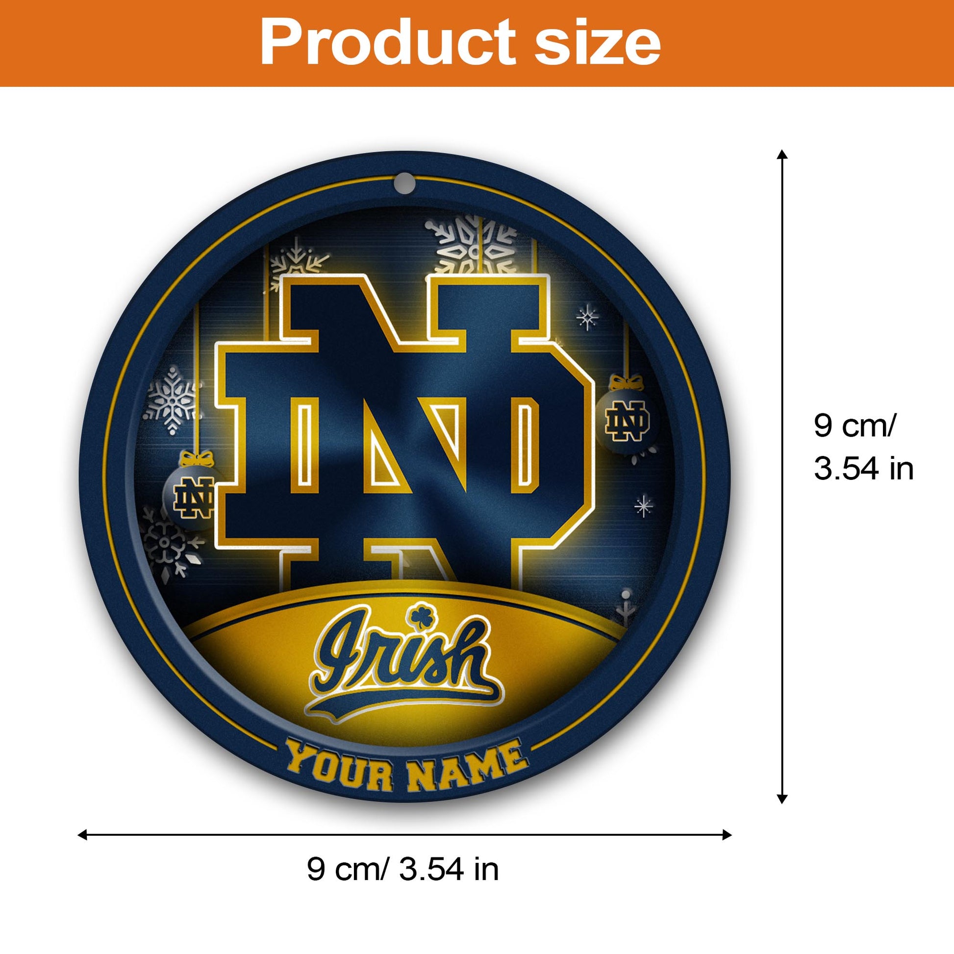Notre Dame Fighting Irish Circle Aluminium Custom Ornament 2 Side Trending New Arrivals H52912 ETUG311023