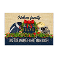 Notre Dame Fighting Irish Doormat Personalized Your Name, Sport Team Doormat, Christmas Gifts For Football Fan, Home Decor ETHY-52726