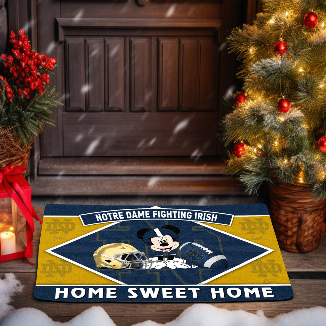 Notre Dame Fighting Irish Doormat, Sport Team And MK Doormat, FootBall Fan Gifts