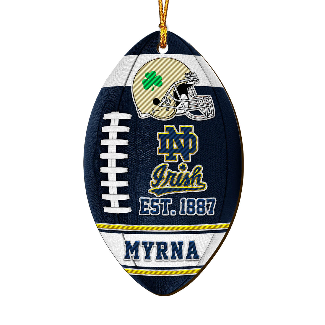 Notre Dame Fighting Irish Wooden Ornament 2 Sides Personalized Your Name, Sport Team Ornament, Sport Hanging Decorations, Sport Gifts
