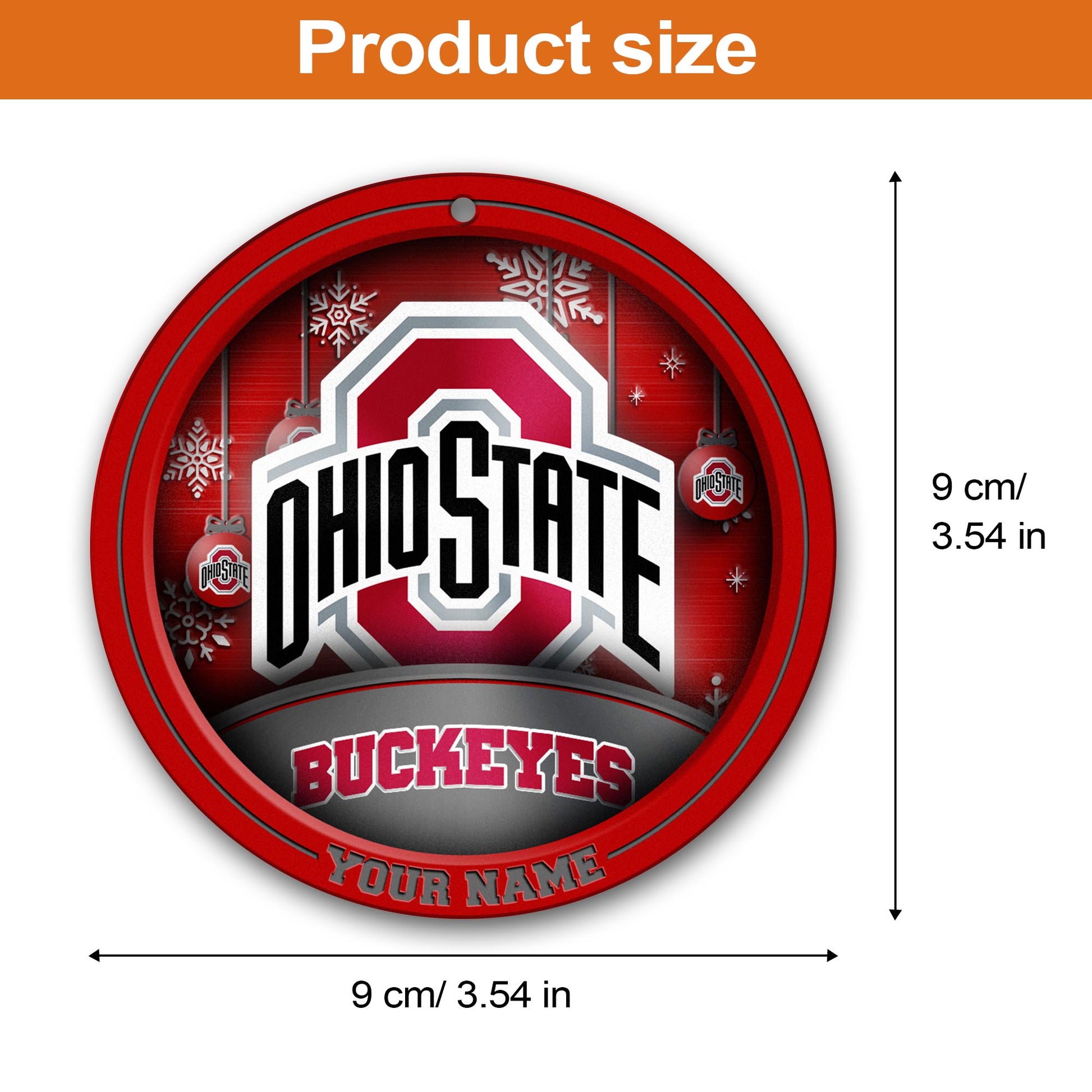 Ohio State Buckeyes Circle Aluminium Custom Ornament 2 Side Trending New Arrivals H52912 ETUG311023