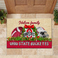 Ohio State Buckeyes Doormat Personalized Your Name, Sport Team Doormat, Christmas Gifts For Football Fan, Home Decor ETHY-52726