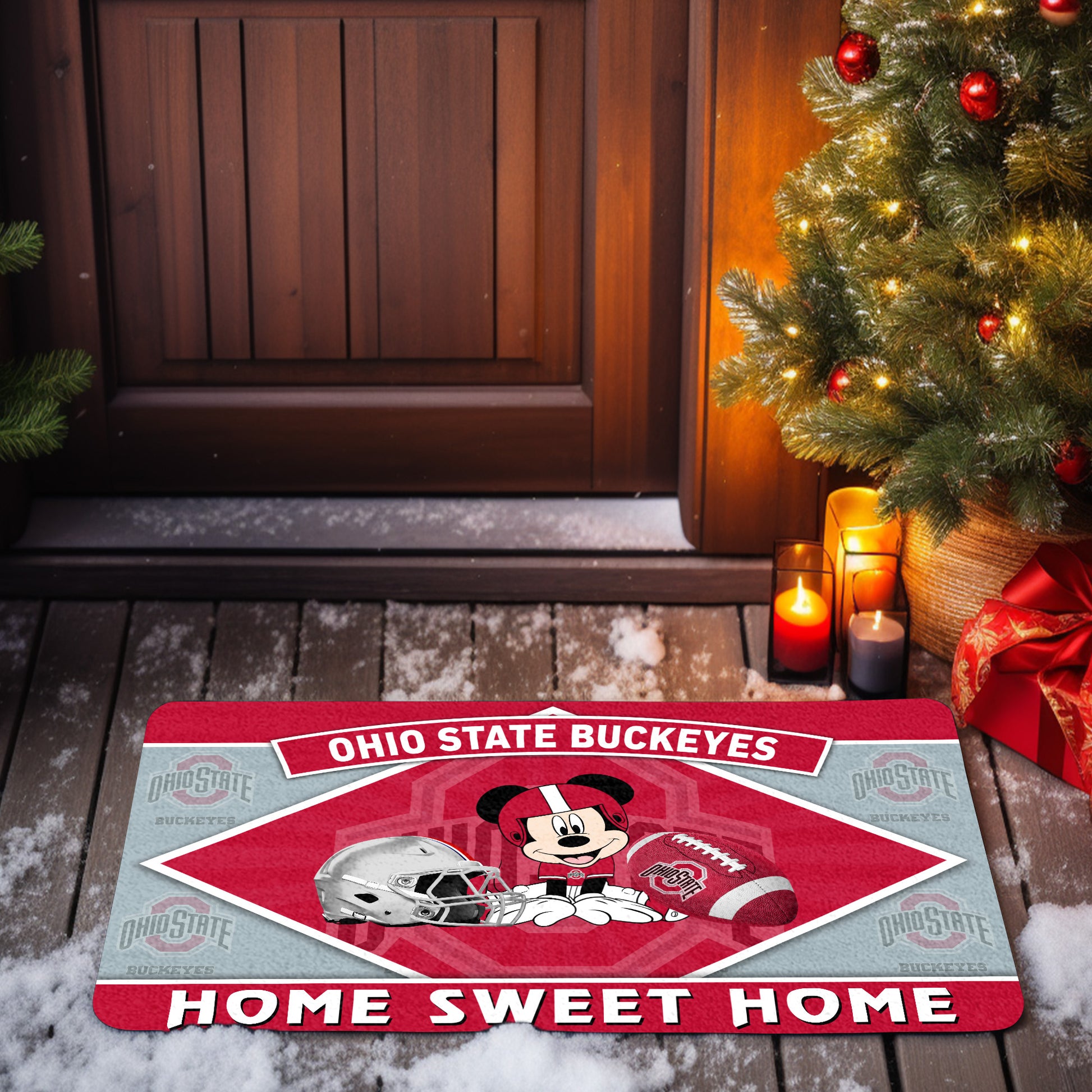 Ohio State Buckeyes Doormat, Sport Team And MK Doormat, FootBall Fan Gifts