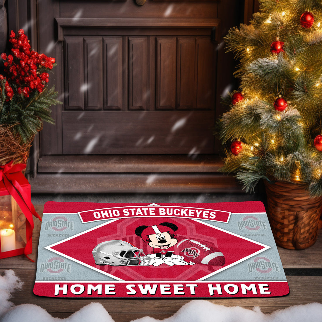 Ohio State Buckeyes Doormat, Sport Team And MK Doormat, FootBall Fan Gifts