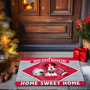 Ohio State Buckeyes Doormat, Sport Team And MK Doormat, FootBall Fan Gifts