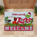 Ohio State Buckeyes Football Team Doormat Personalized Your Family Name, Sport And Grinch Doormat, Football Lovers Gifts, Home Decorations ETHY-53152