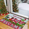 Ohio State Buckeyes Football Team Doormat Personalized Your Family Name, Sport And Grinch Doormat, Football Lovers Gifts, Home Decorations ETHY-53152