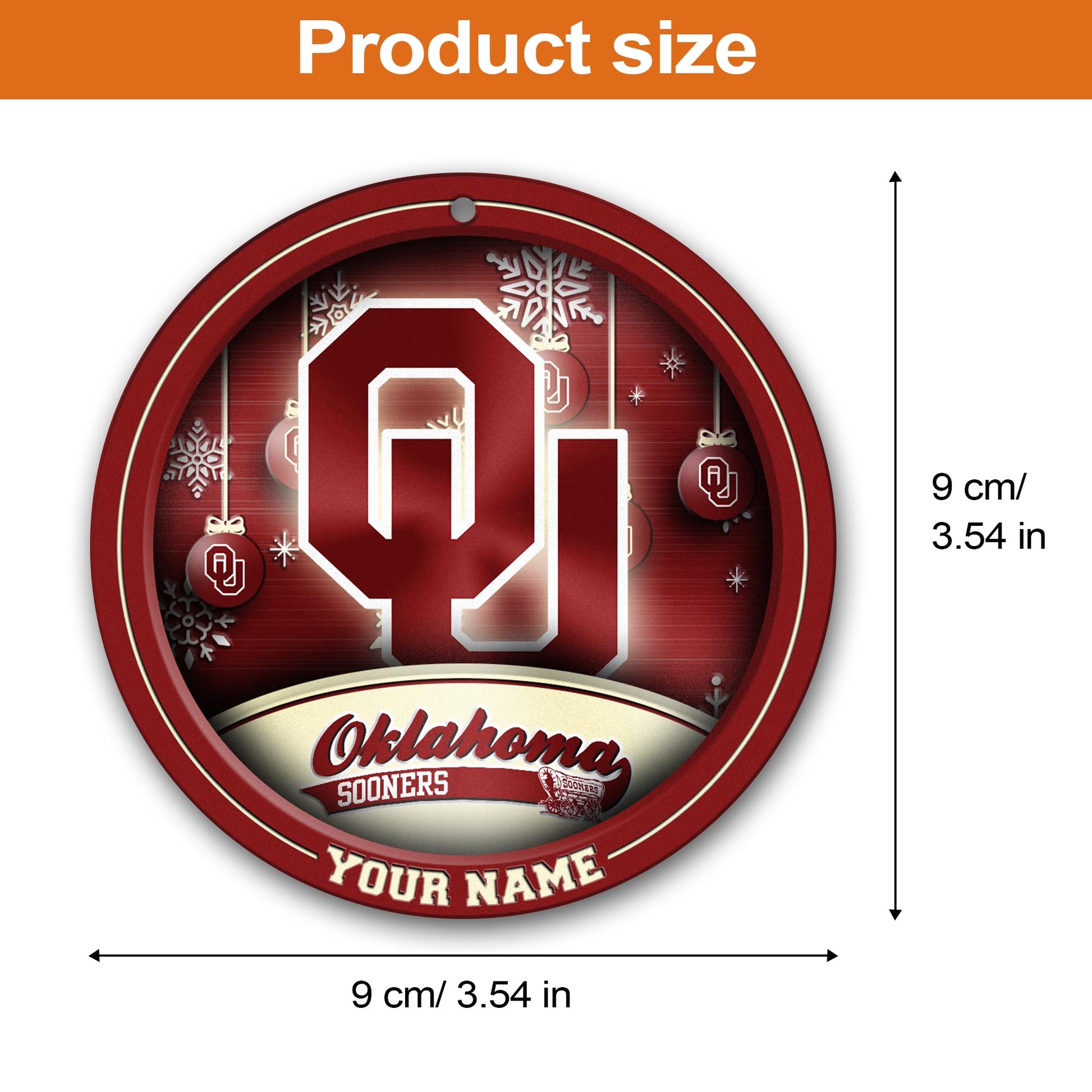 Oklahoma Sooners Circle Aluminium Custom Ornament 2 Side Trending New Arrivals H52912 ETUG311023
