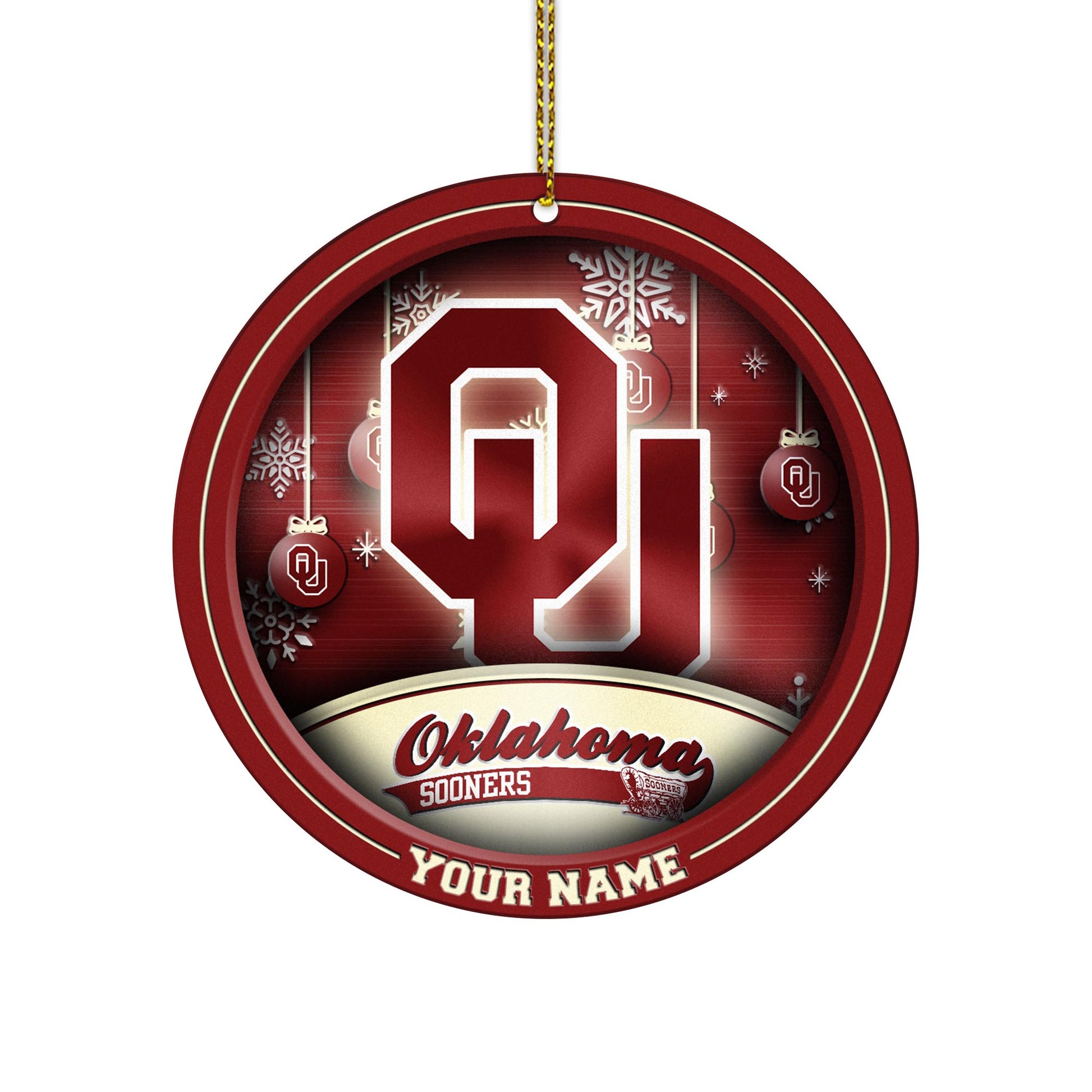 Oklahoma Sooners Circle Aluminium Custom Ornament 2 Side Trending New Arrivals H52912 ETUG311023