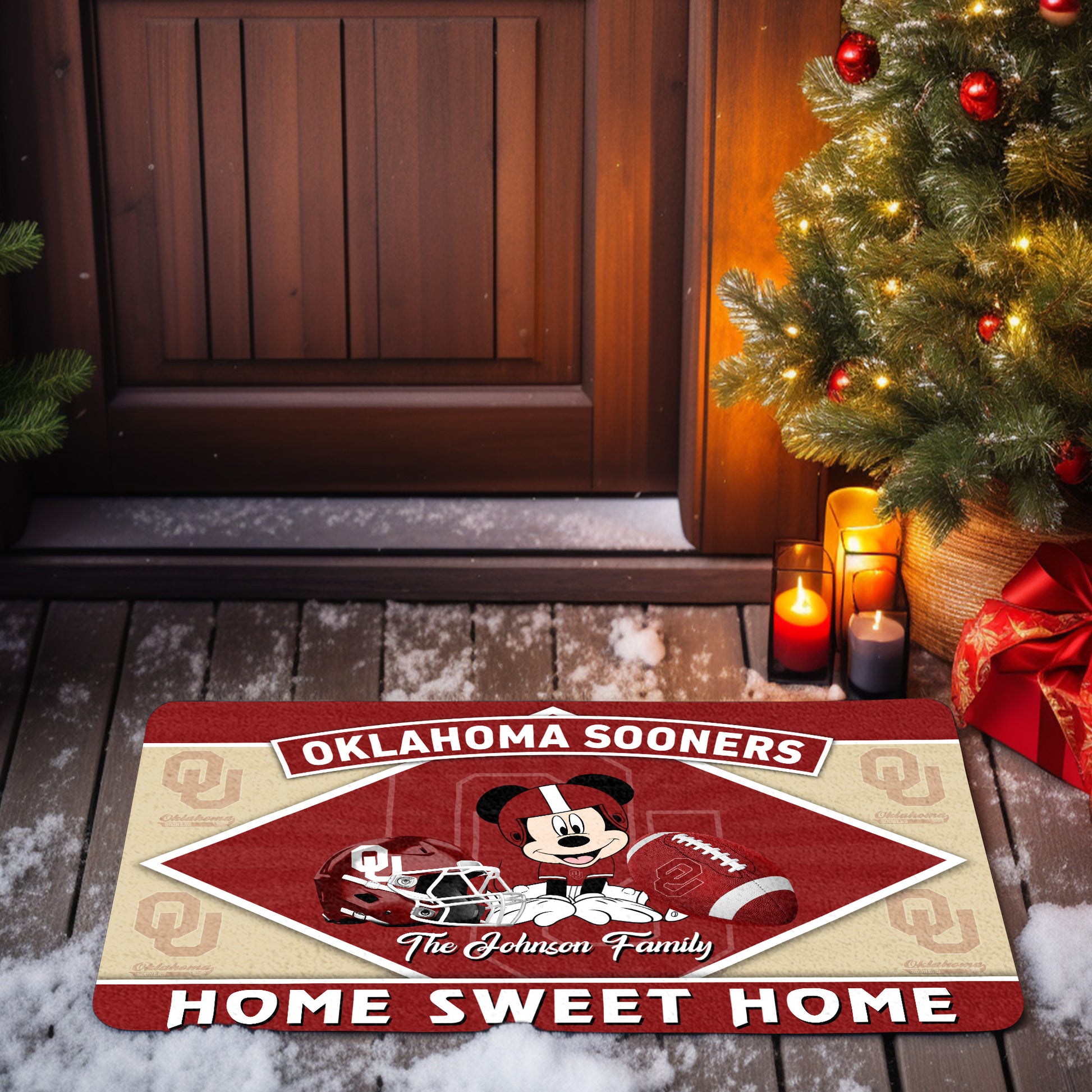 Oklahoma Sooners Doormat Custom Your Family Name, Sport Team And MK Doormat, FootBall Fan Gifts EHIVM-52722
