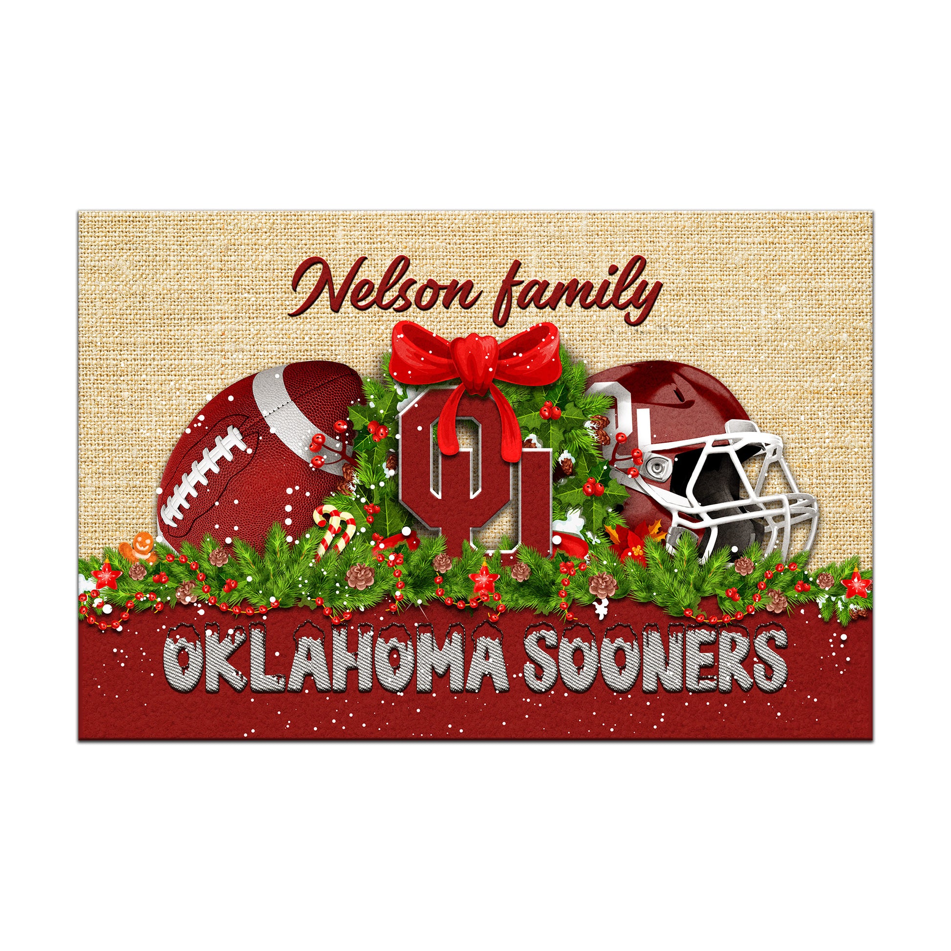 Oklahoma Sooners Doormat Personalized Your Name, Sport Team Doormat, Christmas Gifts For Football Fan, Home Decor ETHY-52726
