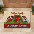 Oklahoma Sooners Doormat Personalized Your Name, Sport Team Doormat, Christmas Gifts For Football Fan, Home Decor ETHY-52726