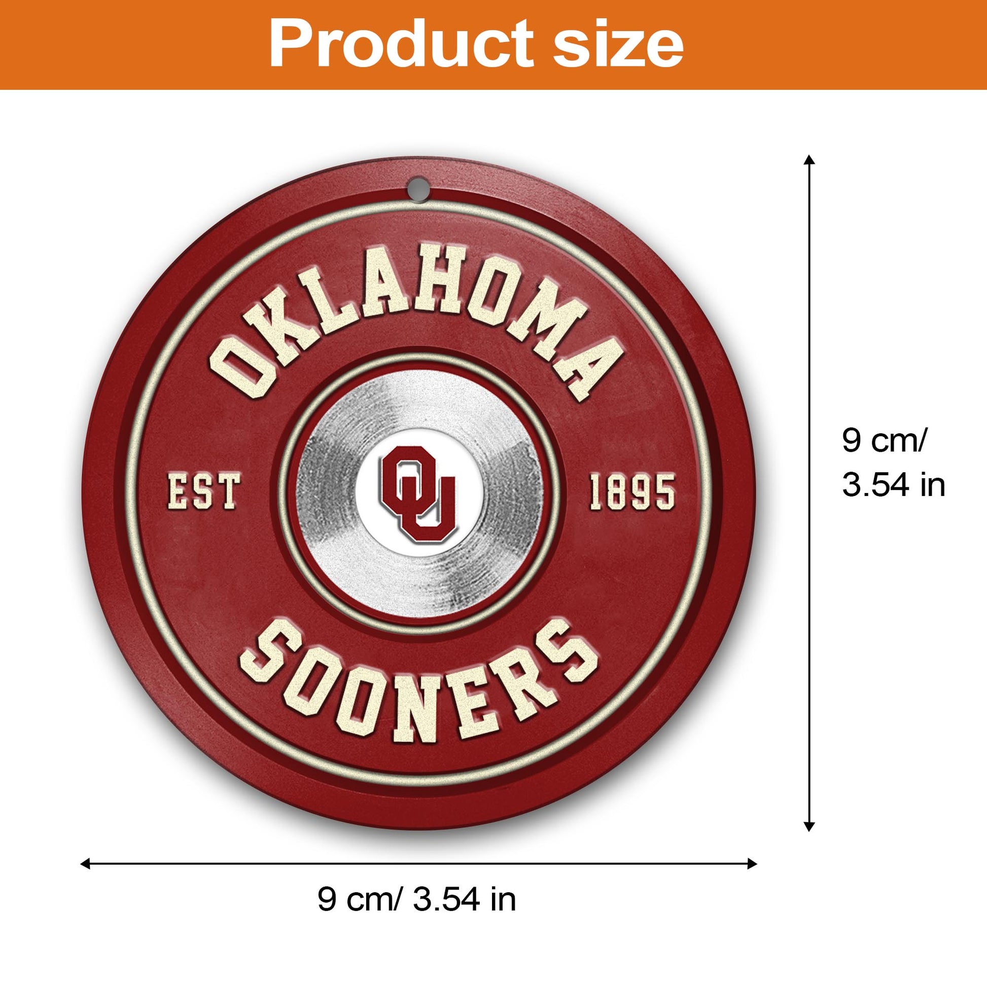 Oklahoma Sooners Fitness Circle Aluminium Ornament 2 Side Trending New Arrivals H52883 ETUG311023