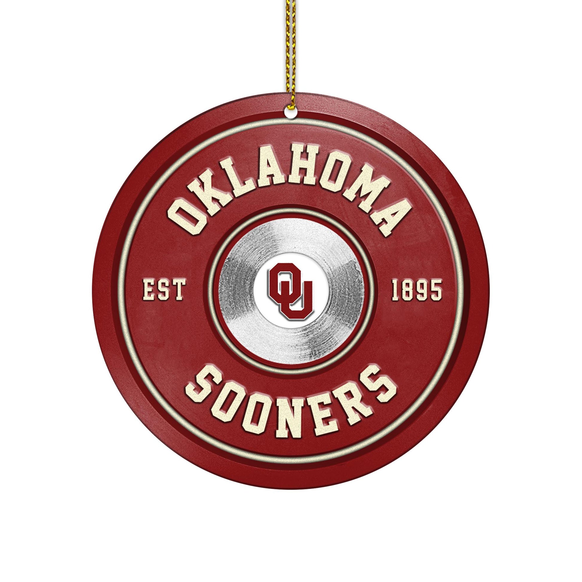Oklahoma Sooners Fitness Circle Aluminium Ornament 2 Side Trending New Arrivals H52883 ETUG311023