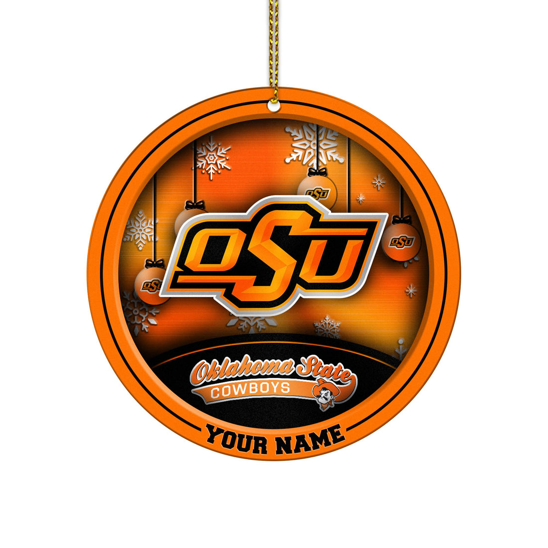Oklahoma State Cowboys Circle Aluminium Custom Ornament 2 Side Trending New Arrivals H52912 ETUG311023