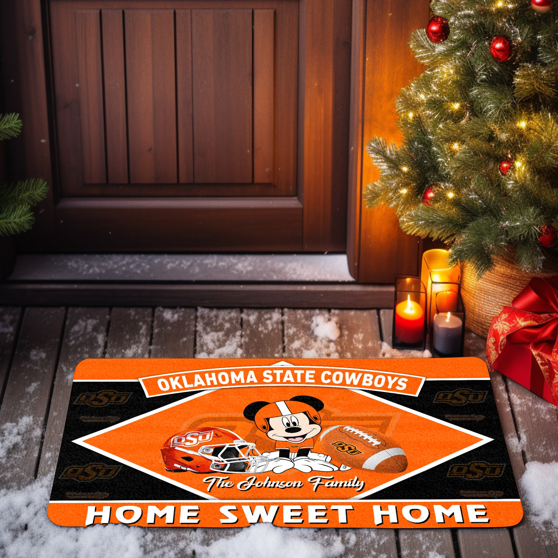 Oklahoma State Cowboys Doormat Custom Your Family Name, Sport Team And MK Doormat, FootBall Fan Gifts EHIVM-52722