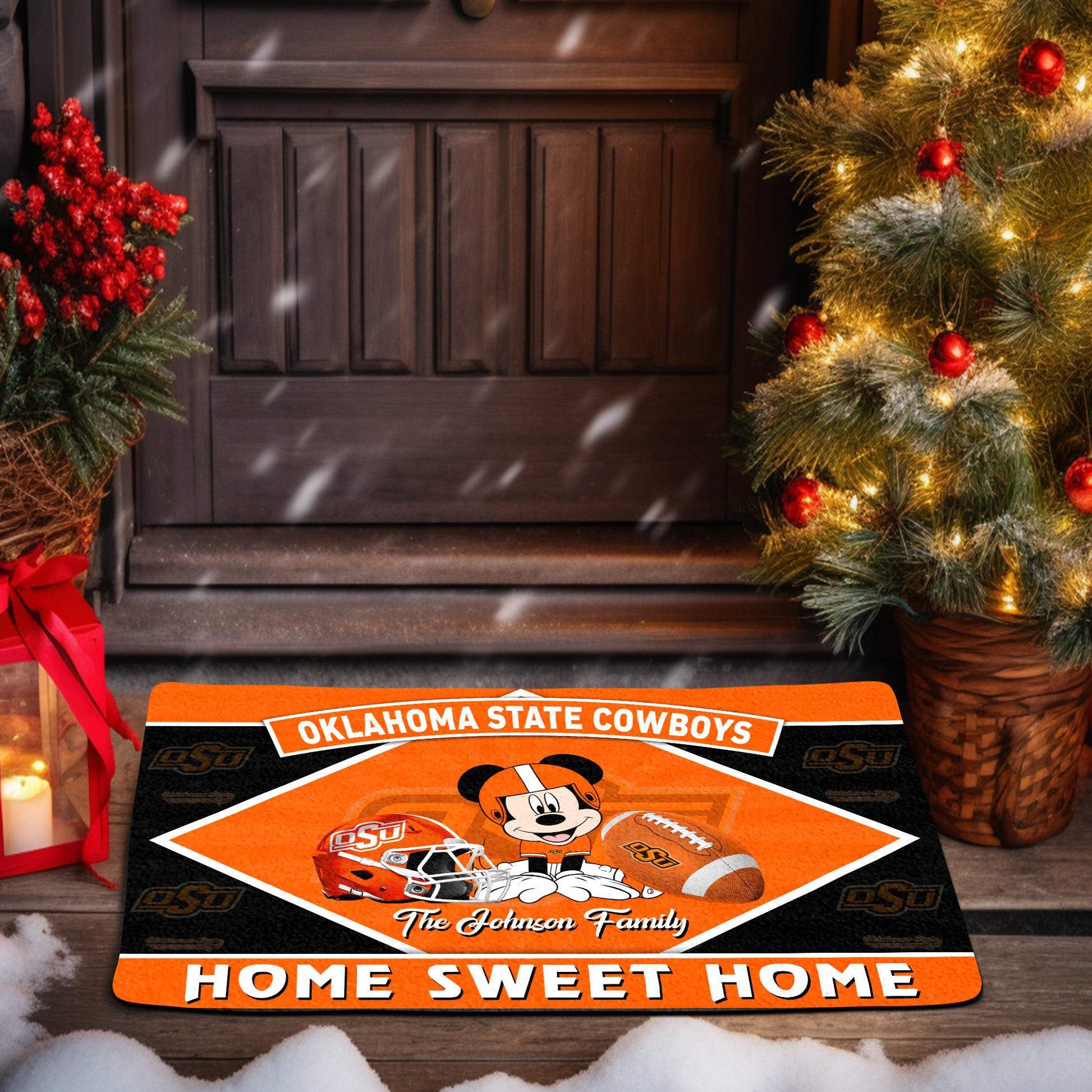 Oklahoma State Cowboys Doormat Custom Your Family Name, Sport Team And MK Doormat, FootBall Fan Gifts EHIVM-52722