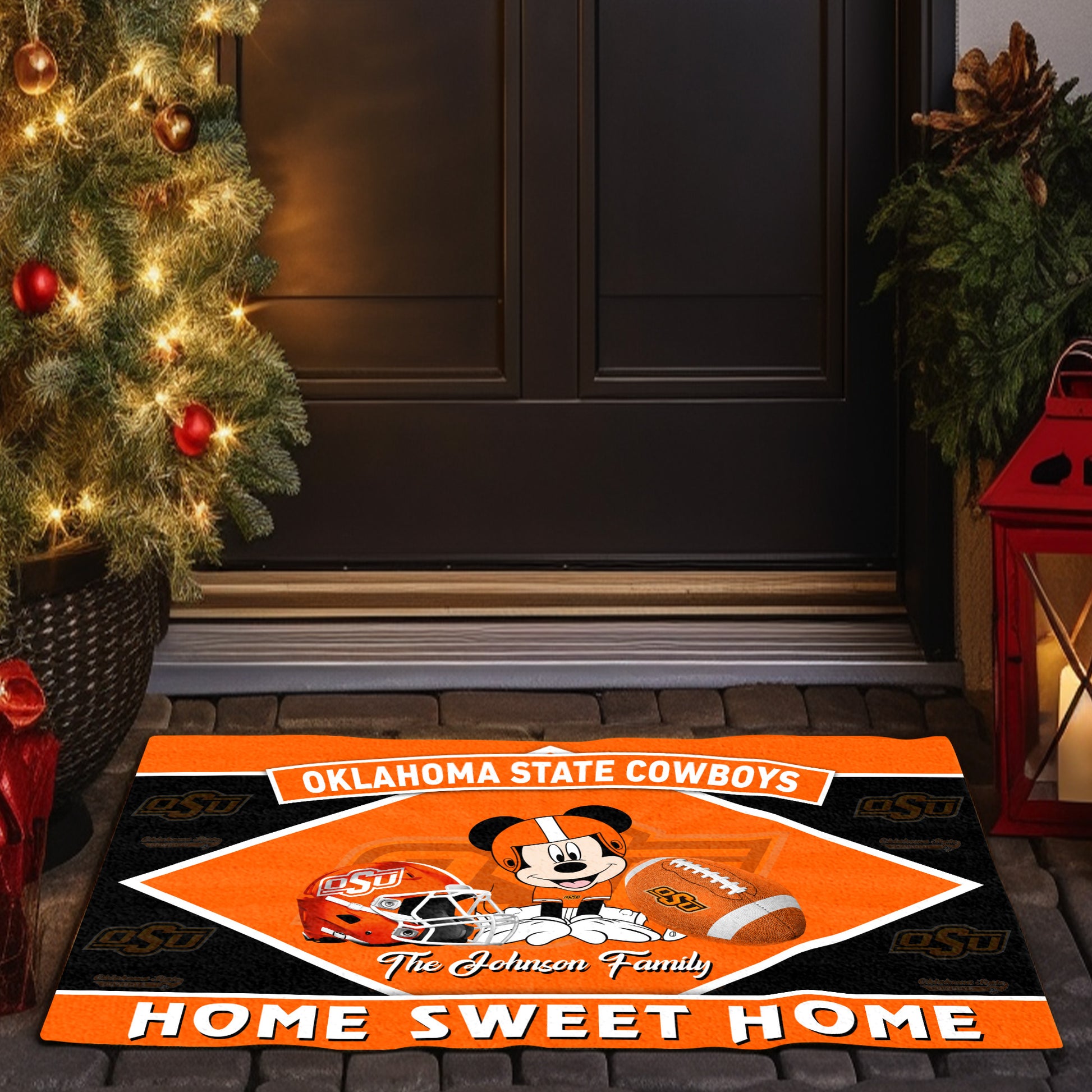 Oklahoma State Cowboys Doormat Custom Your Family Name, Sport Team And MK Doormat, FootBall Fan Gifts EHIVM-52722