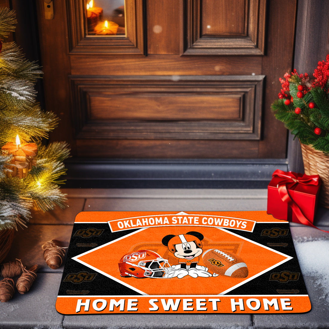 Oklahoma State Cowboys Doormat, Sport Team And MK Doormat, FootBall Fan Gifts
