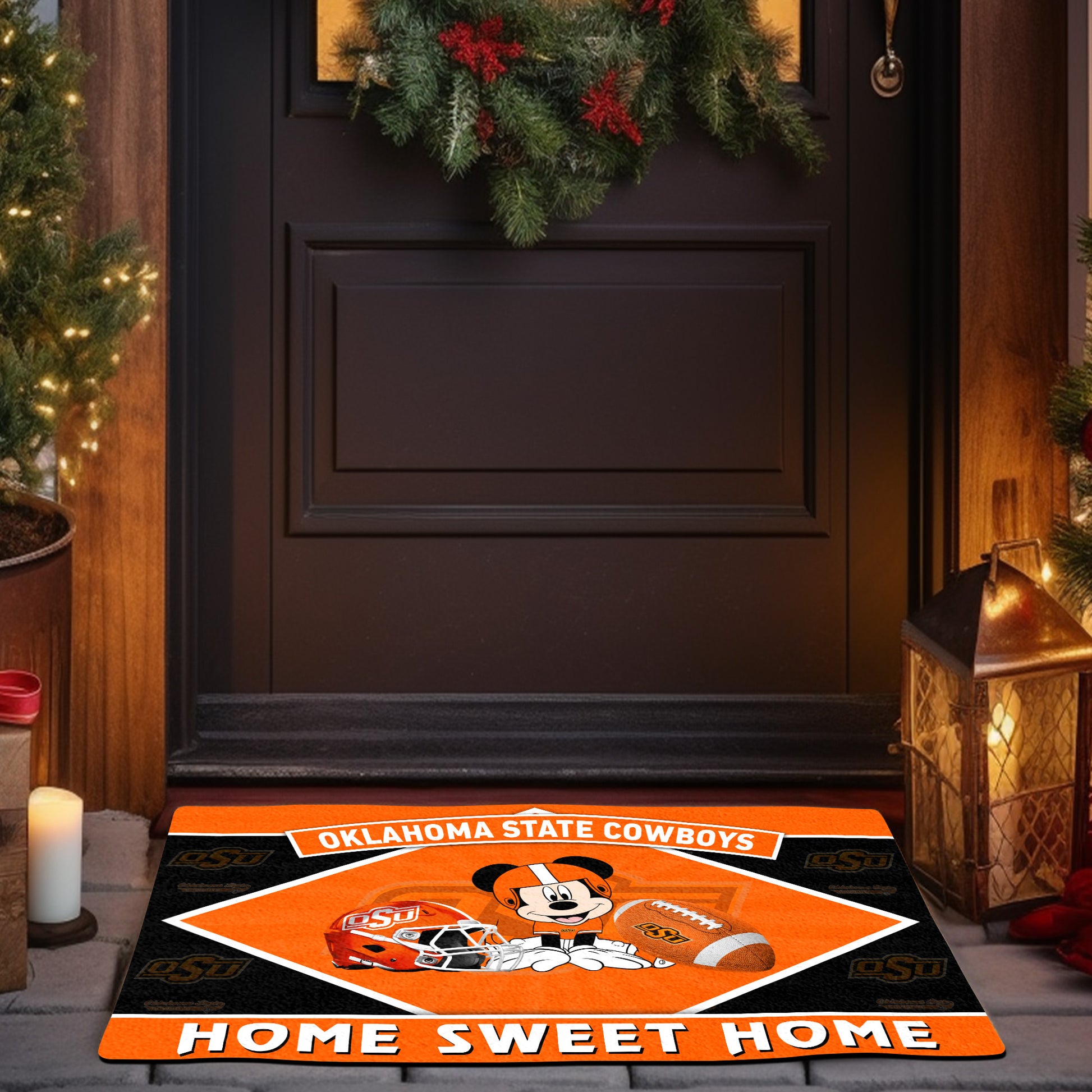 Oklahoma State Cowboys Doormat, Sport Team And MK Doormat, FootBall Fan Gifts