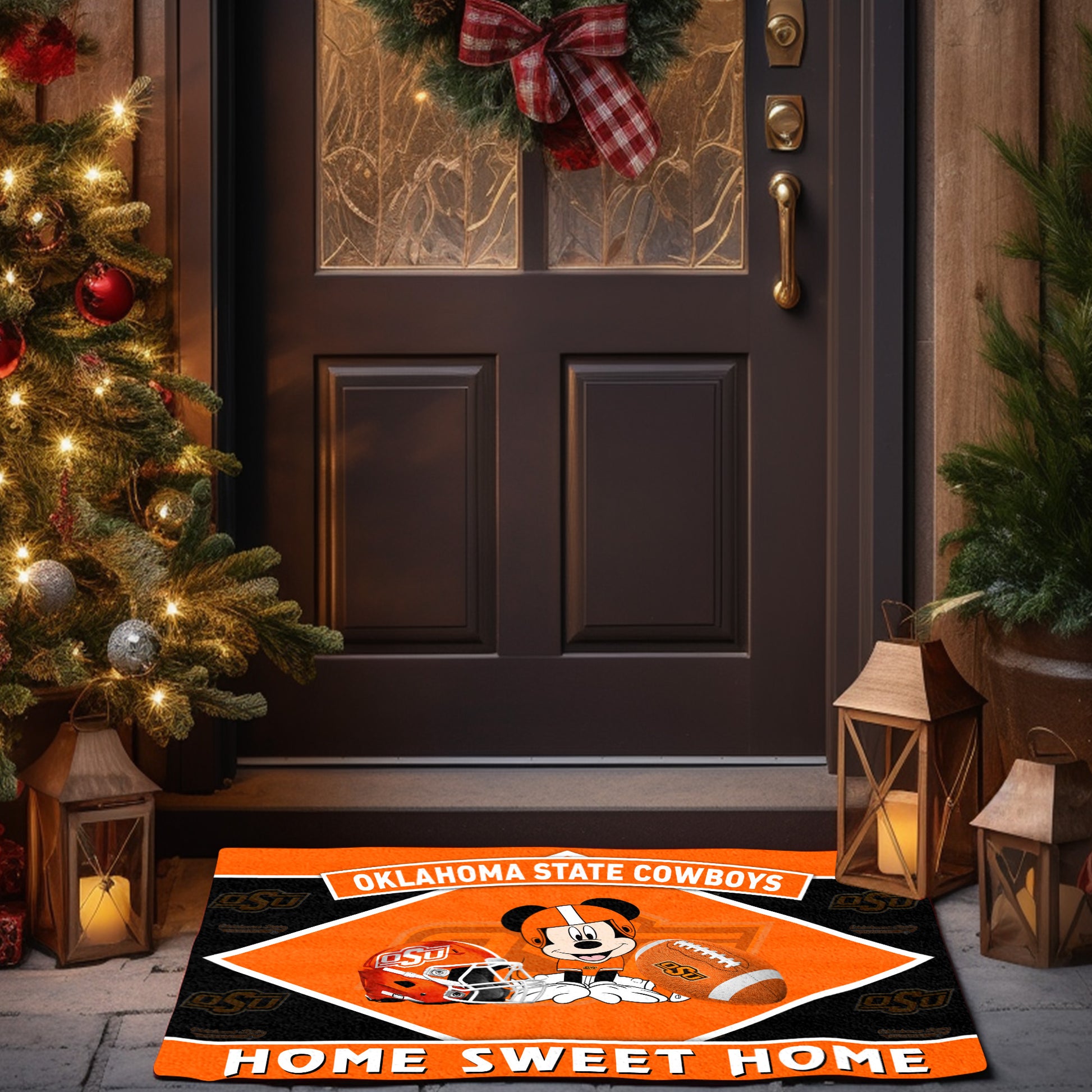 Oklahoma State Cowboys Doormat, Sport Team And MK Doormat, FootBall Fan Gifts