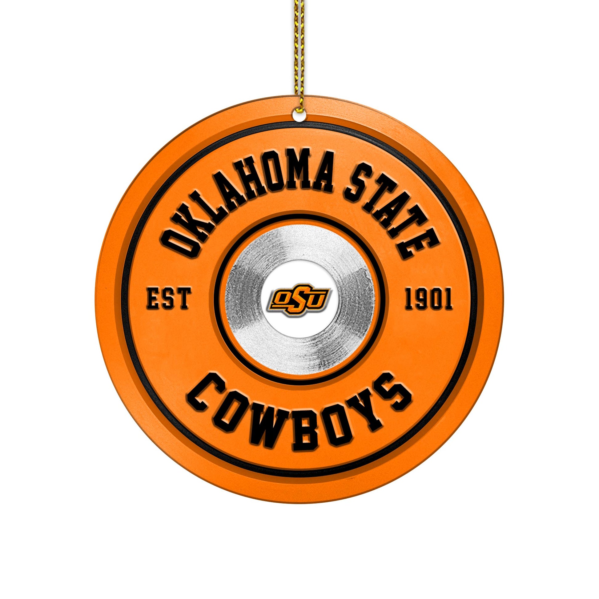 Oklahoma State Cowboys Fitness Circle Aluminium Ornament 2 Side Trending New Arrivals H52883 ETUG311023
