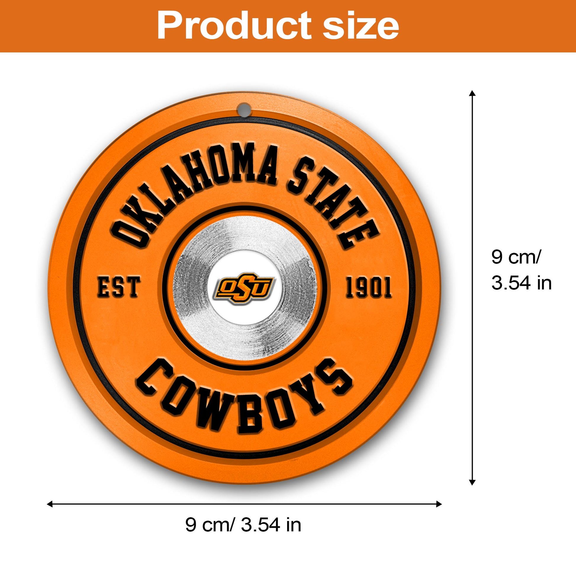 Oklahoma State Cowboys Fitness Circle Aluminium Ornament 2 Side Trending New Arrivals H52883 ETUG311023