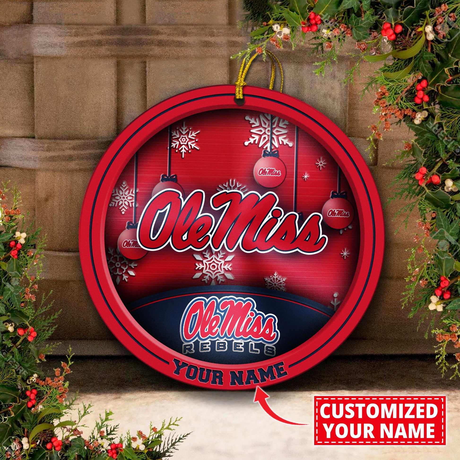 Ole Miss Rebels Circle Aluminium Custom Ornament 2 Side Trending New Arrivals H52912 ETUG311023