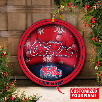 Ole Miss Rebels Circle Aluminium Custom Ornament 2 Side Trending New Arrivals H52912 ETUG311023