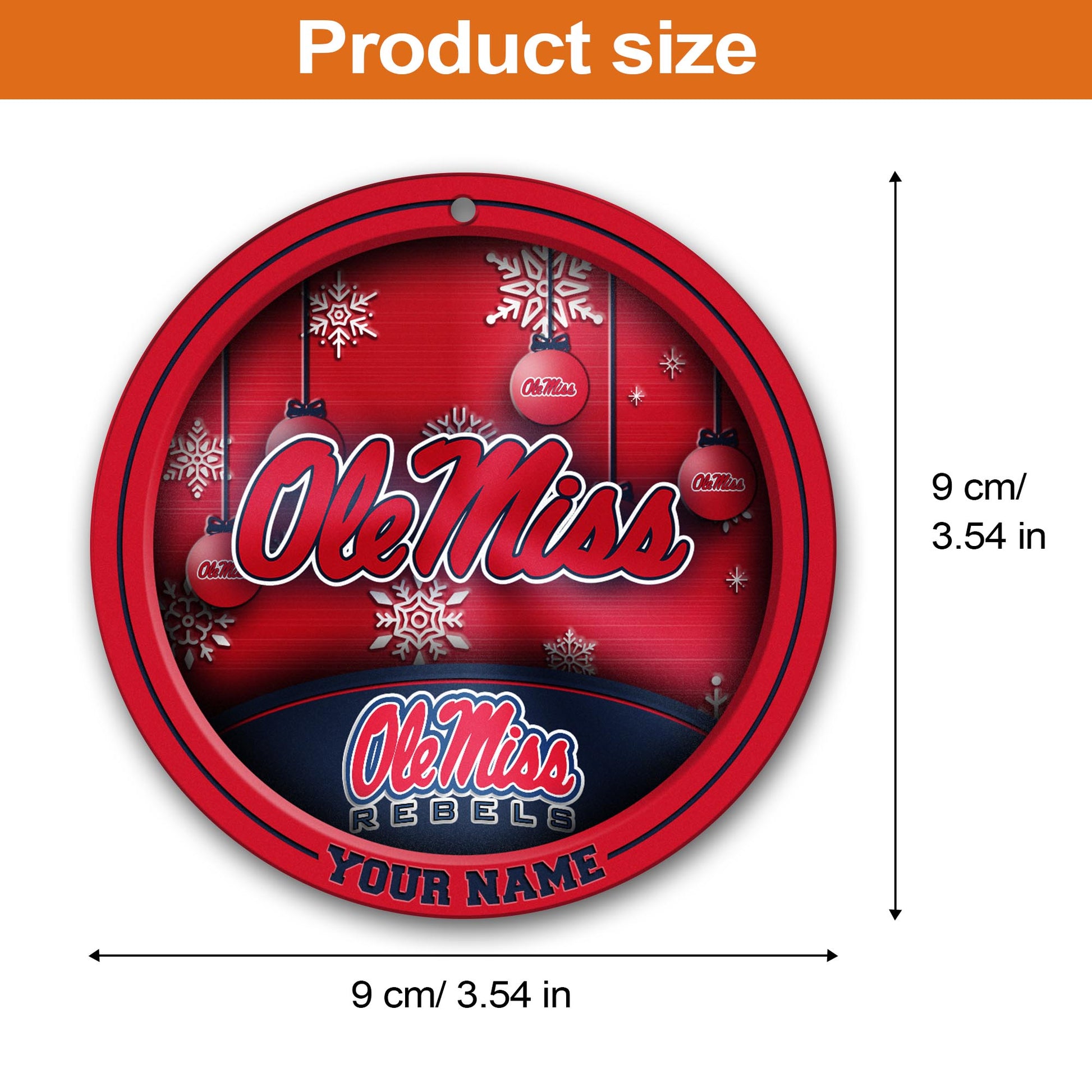Ole Miss Rebels Circle Aluminium Custom Ornament 2 Side Trending New Arrivals H52912 ETUG311023
