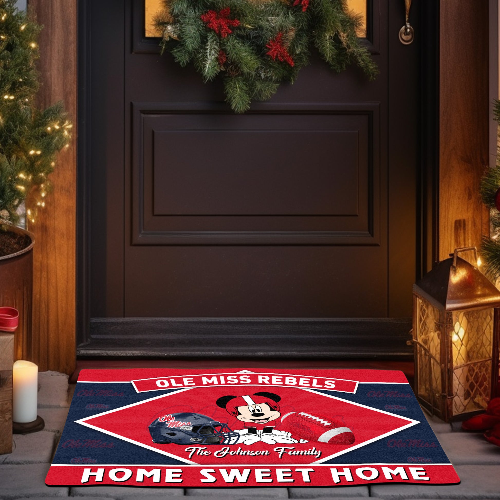 Ole Miss Rebels Doormat Custom Your Family Name, Sport Team And MK Doormat, FootBall Fan Gifts EHIVM-52722