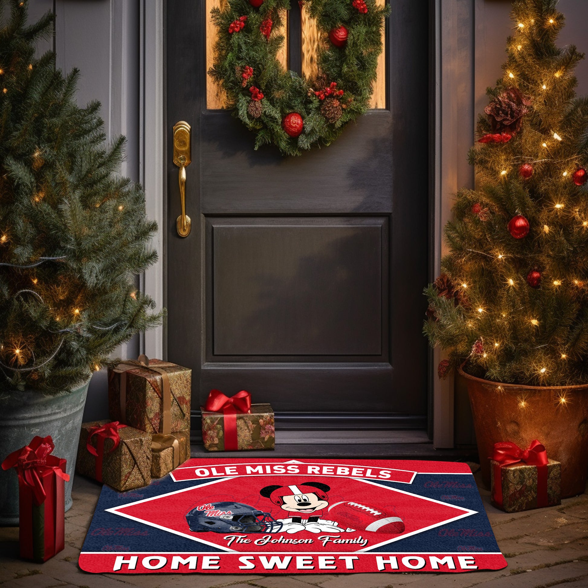 Ole Miss Rebels Doormat Custom Your Family Name, Sport Team And MK Doormat, FootBall Fan Gifts EHIVM-52722