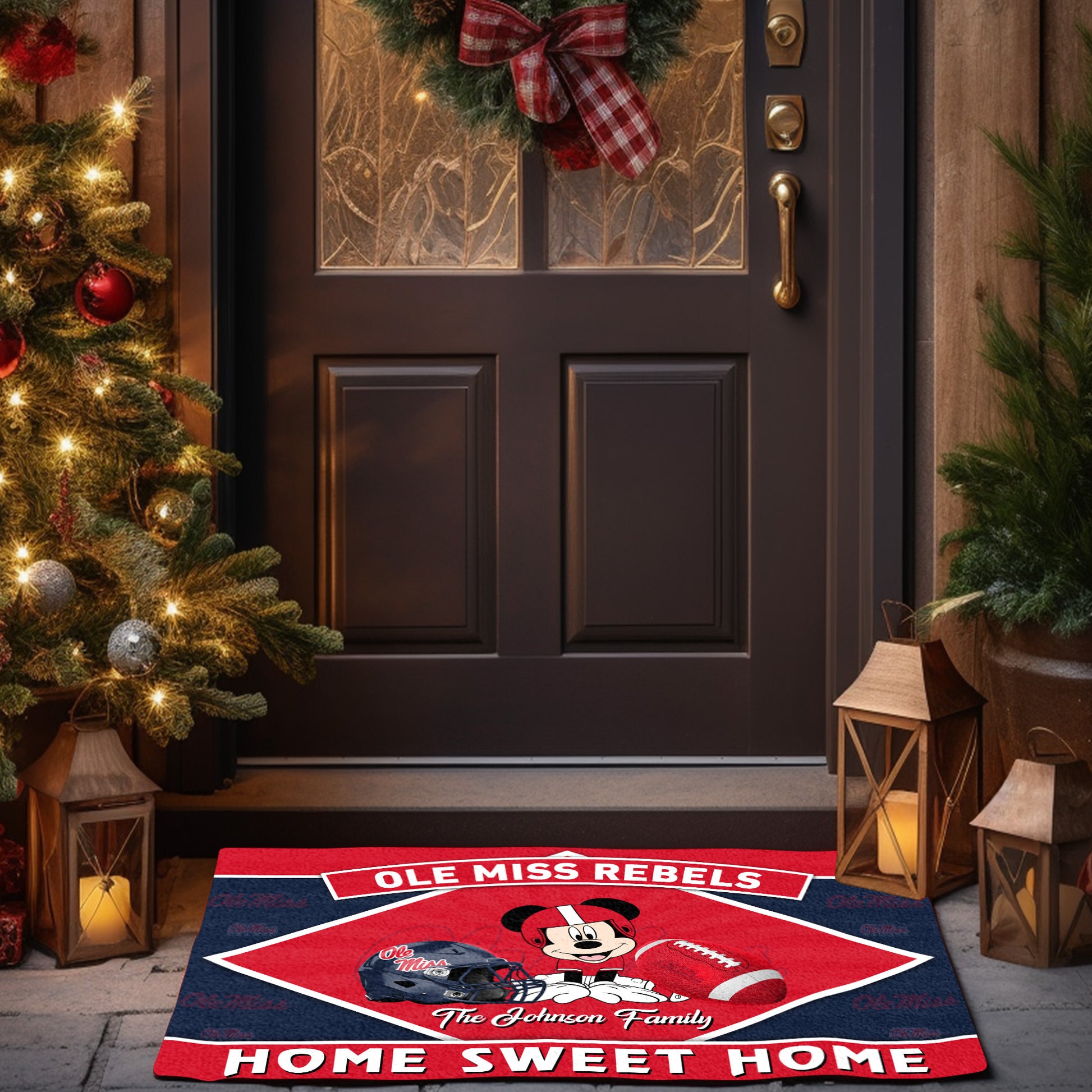 Ole Miss Rebels Doormat Custom Your Family Name, Sport Team And MK Doormat, FootBall Fan Gifts EHIVM-52722