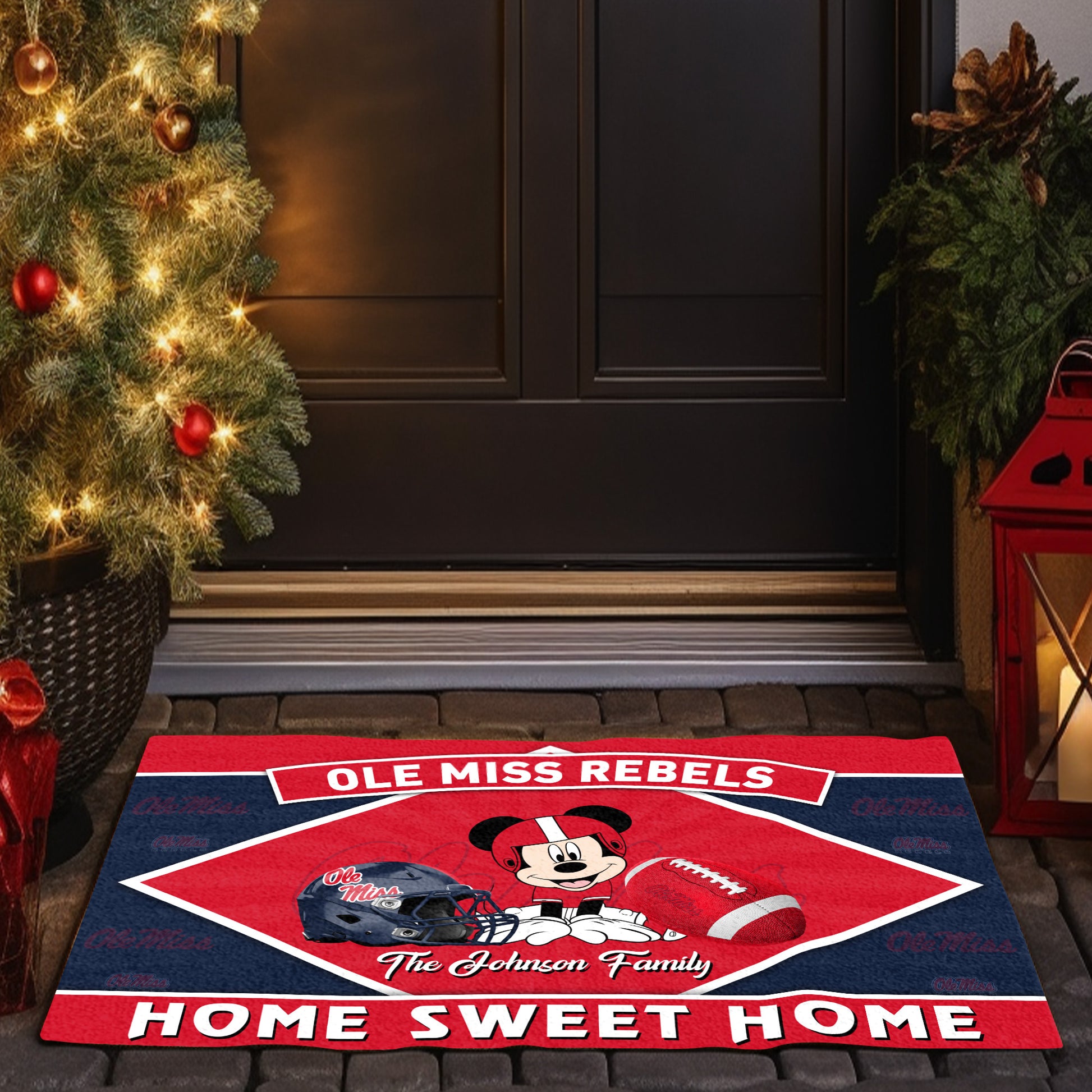 Ole Miss Rebels Doormat Custom Your Family Name, Sport Team And MK Doormat, FootBall Fan Gifts EHIVM-52722