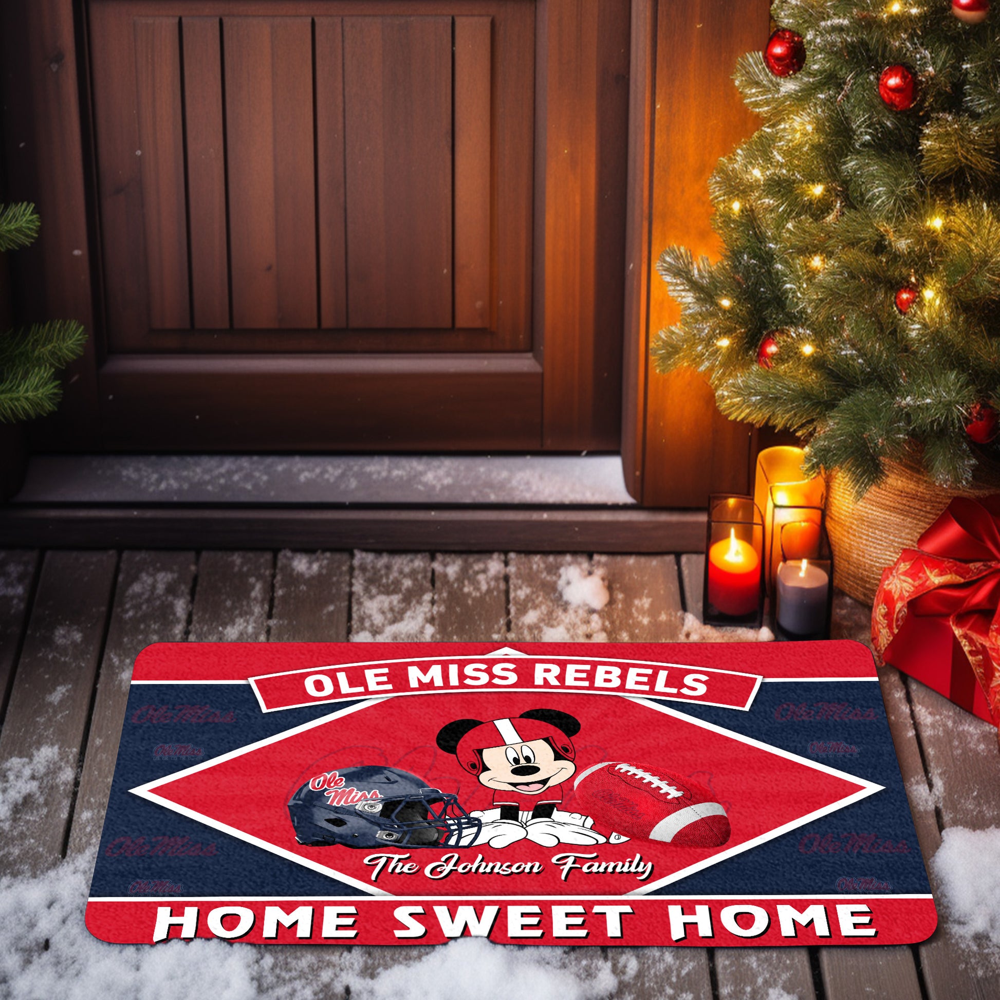 Ole Miss Rebels Doormat Custom Your Family Name, Sport Team And MK Doormat, FootBall Fan Gifts EHIVM-52722