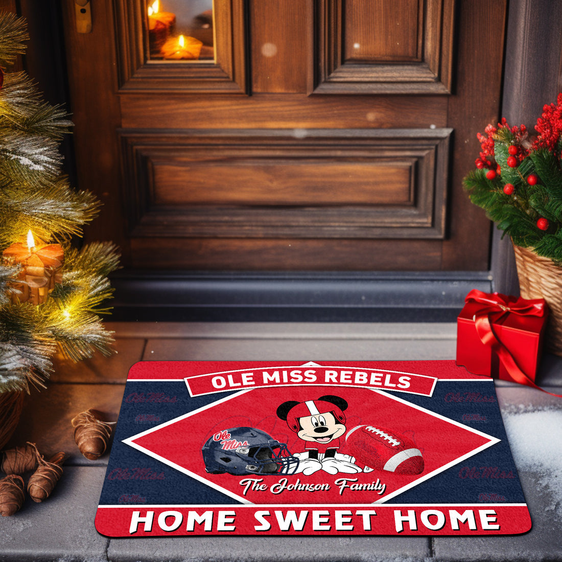 Ole Miss Rebels Doormat Custom Your Family Name, Sport Team And MK Doormat, FootBall Fan Gifts EHIVM-52722