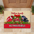 Ole Miss Rebels Doormat Personalized Your Name, Sport Team Doormat, Christmas Gifts For Football Fan, Home Decor ETHY-52726