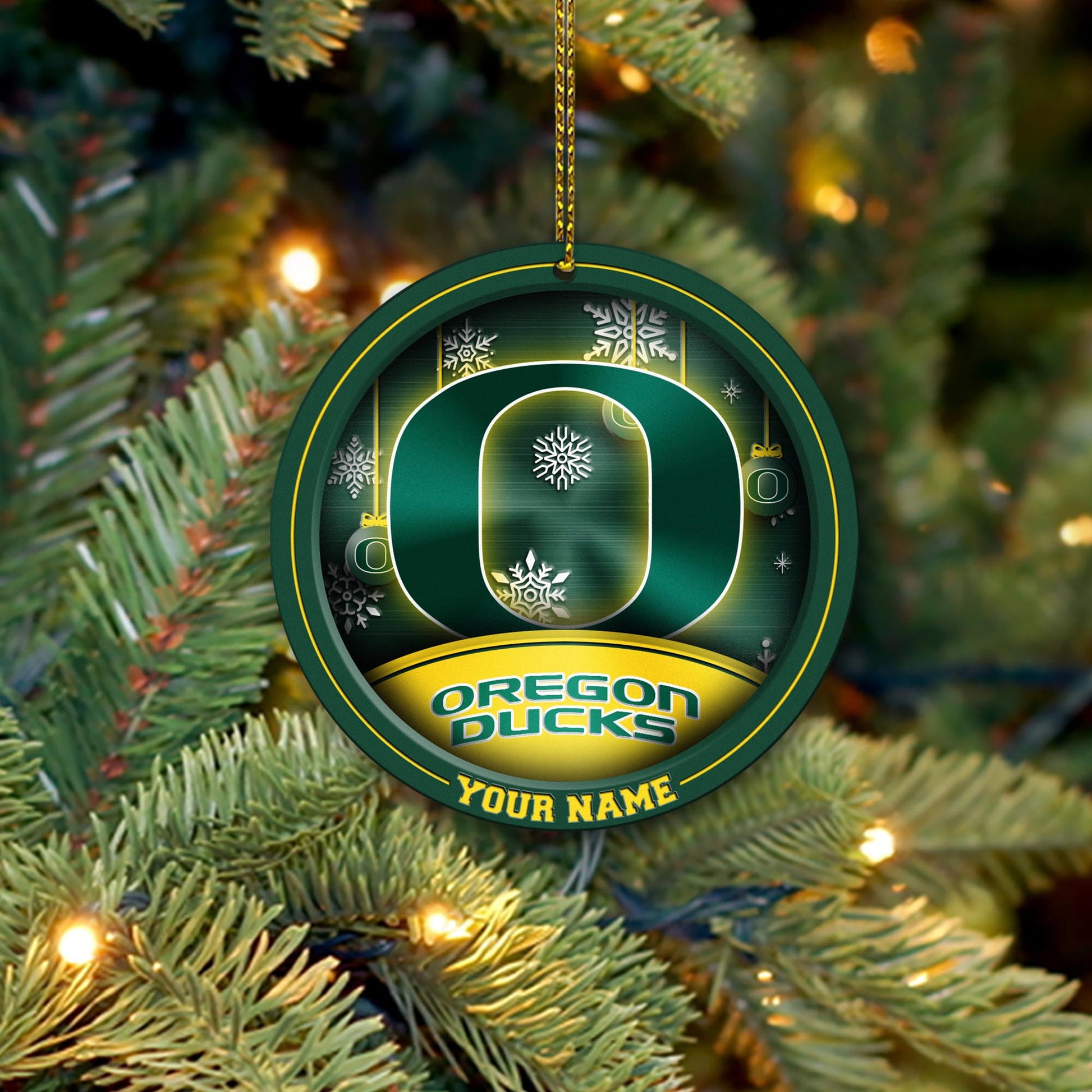 Oregon Ducks Circle Aluminium Custom Ornament 2 Side Trending New Arrivals H52912 ETUG311023