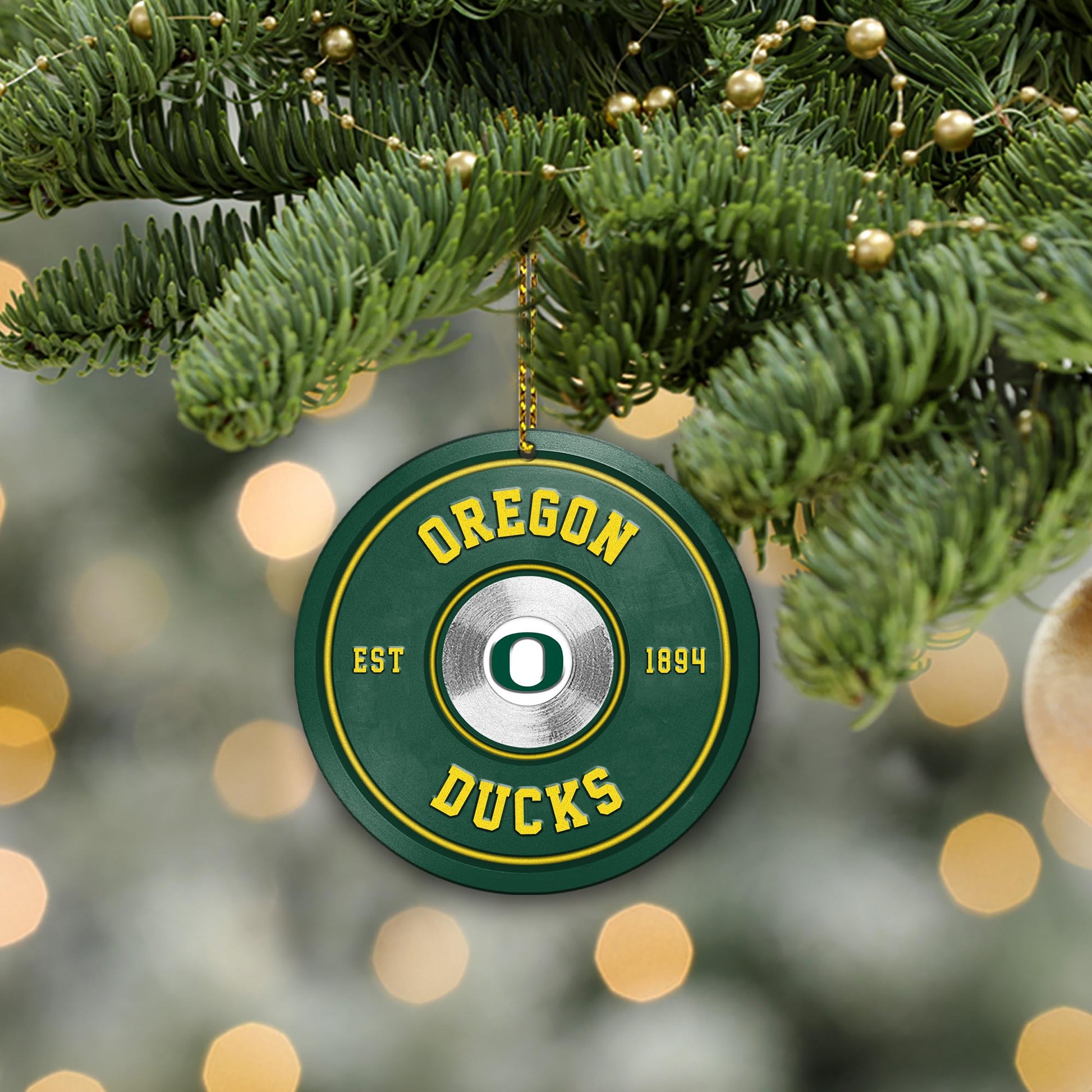 Oregon Ducks Fitness Circle Aluminium Ornament 2 Side Trending New Arrivals H52883 ETUG311023