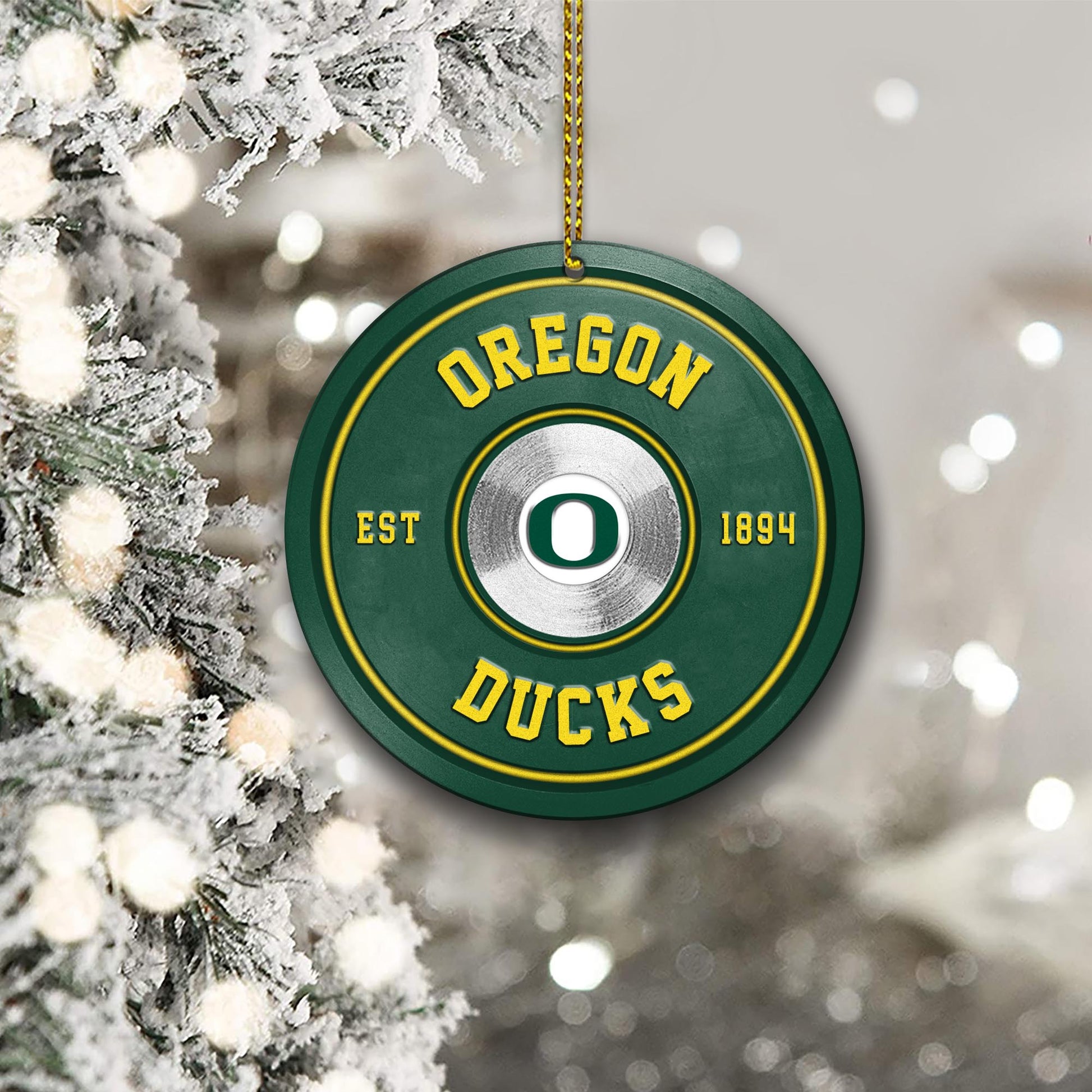Oregon Ducks Fitness Circle Aluminium Ornament 2 Side Trending New Arrivals H52883 ETUG311023