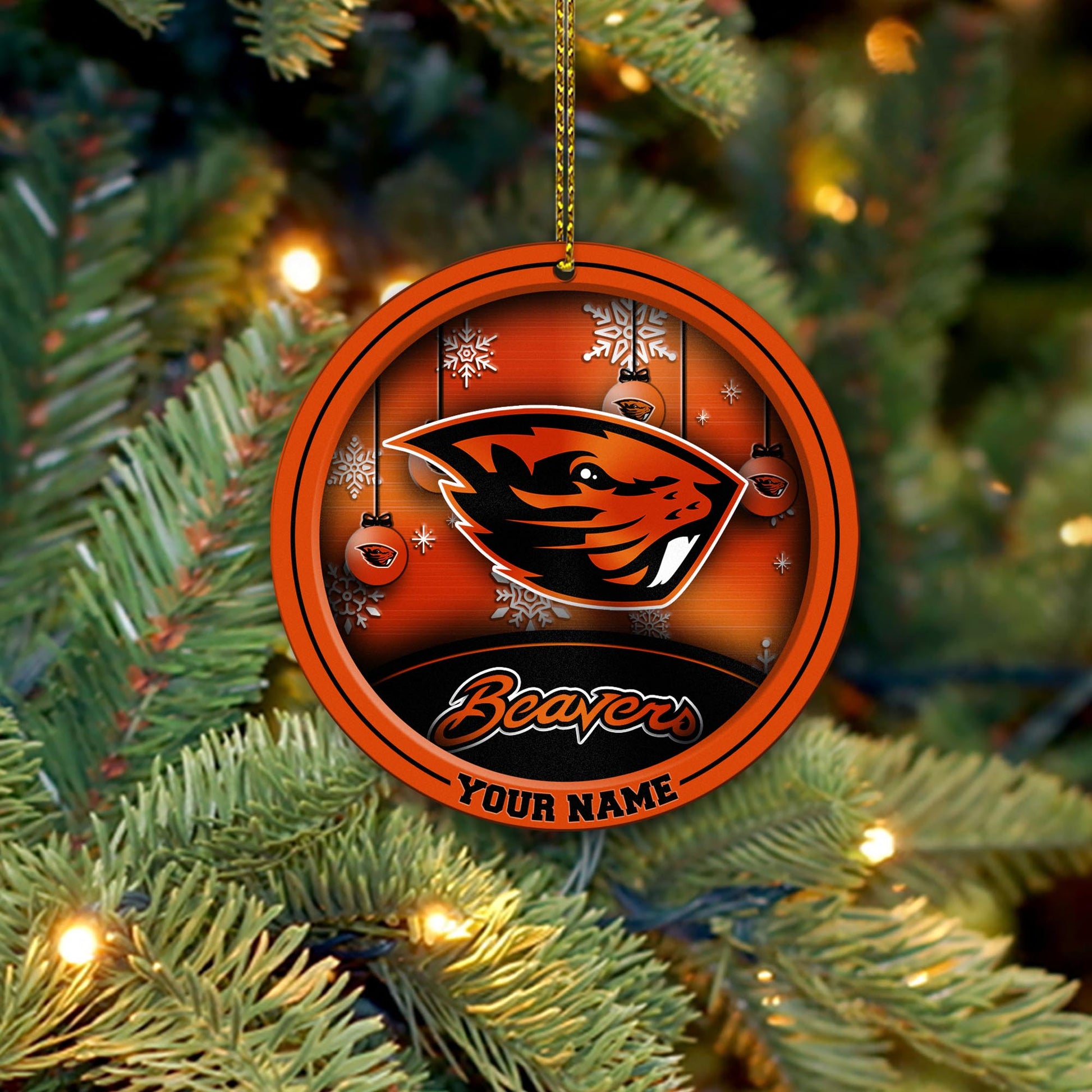 Oregon State Beavers Circle Aluminium Custom Ornament 2 Side Trending New Arrivals H52912 ETUG311023