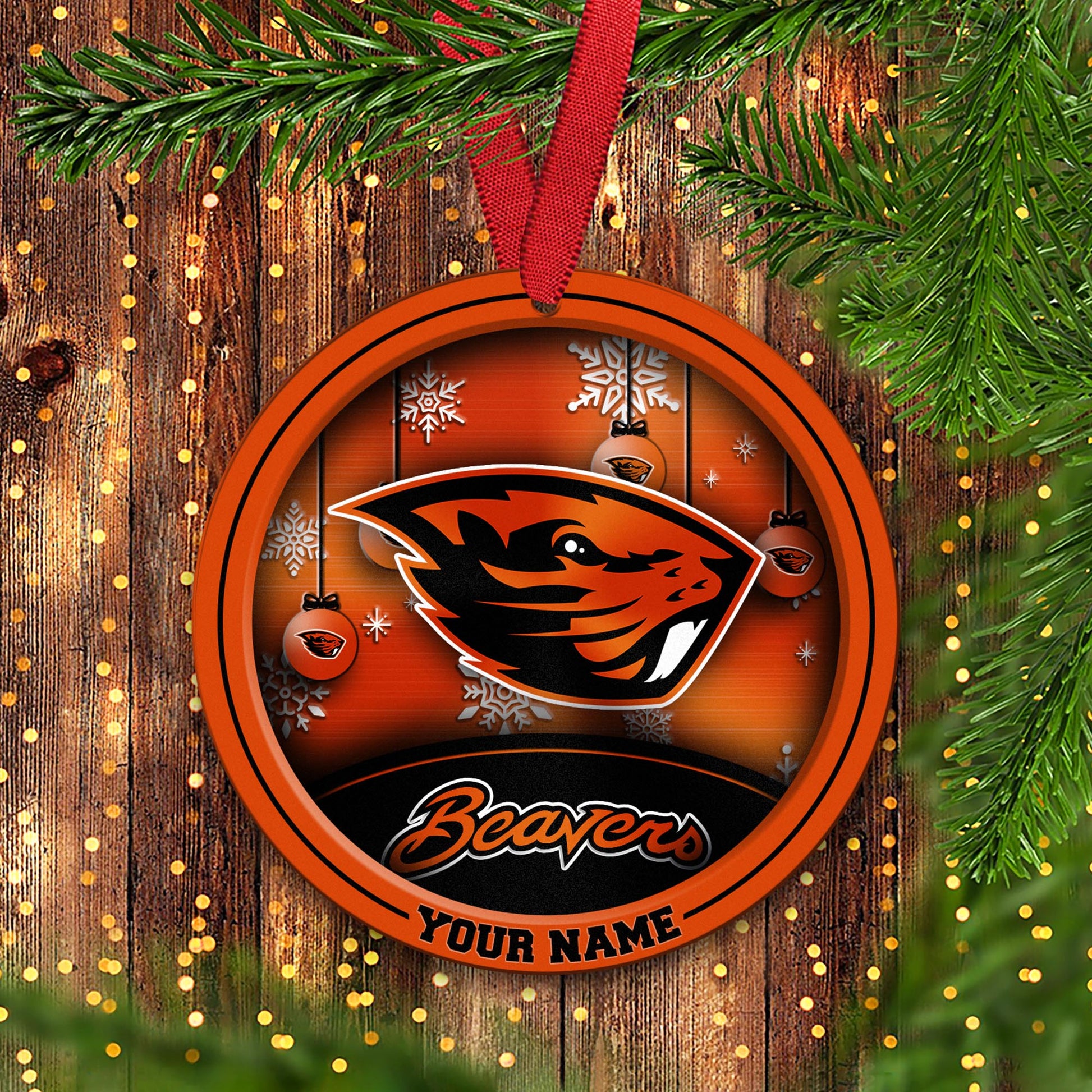 Oregon State Beavers Circle Aluminium Custom Ornament 2 Side Trending New Arrivals H52912 ETUG311023
