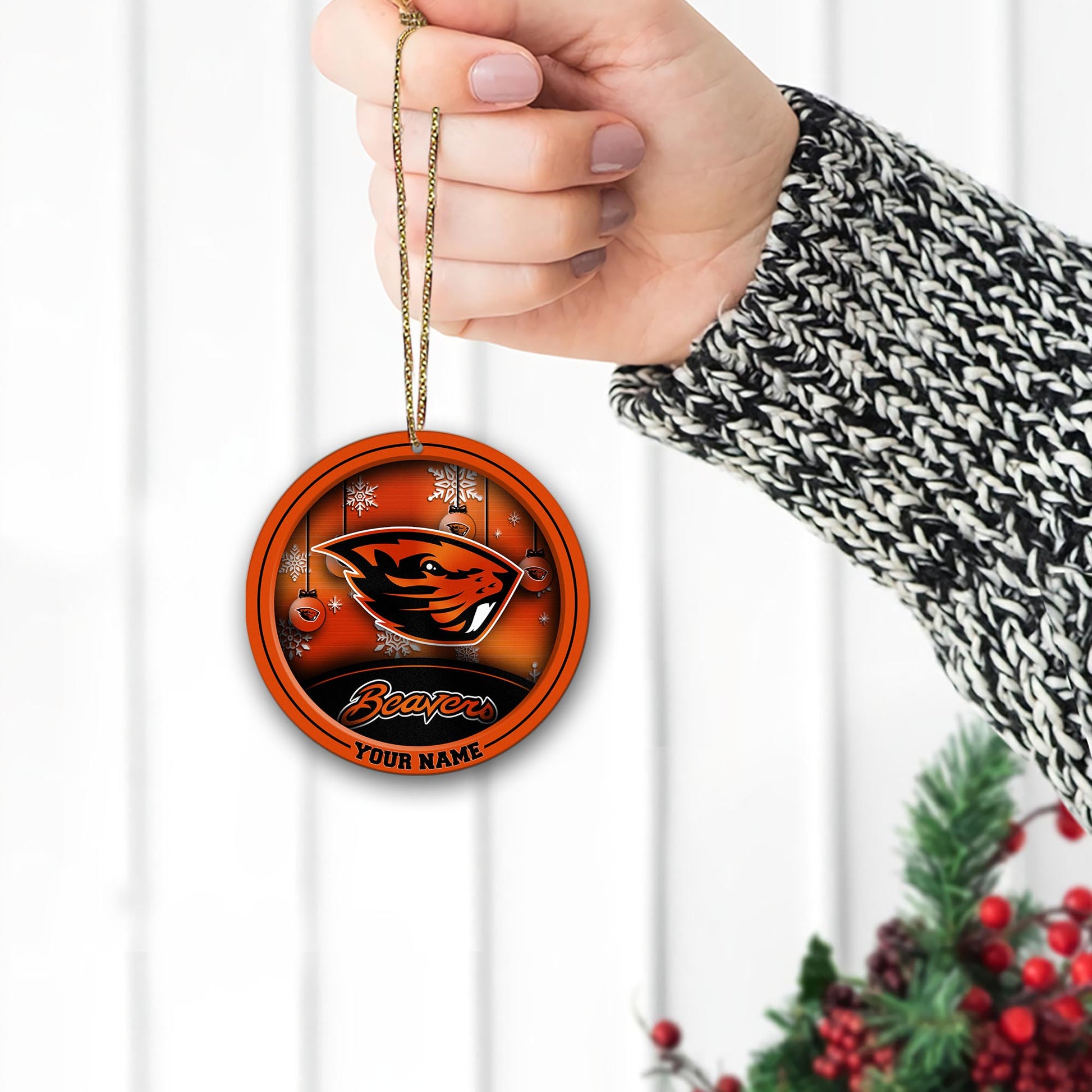 Oregon State Beavers Circle Aluminium Custom Ornament 2 Side Trending New Arrivals H52912 ETUG311023