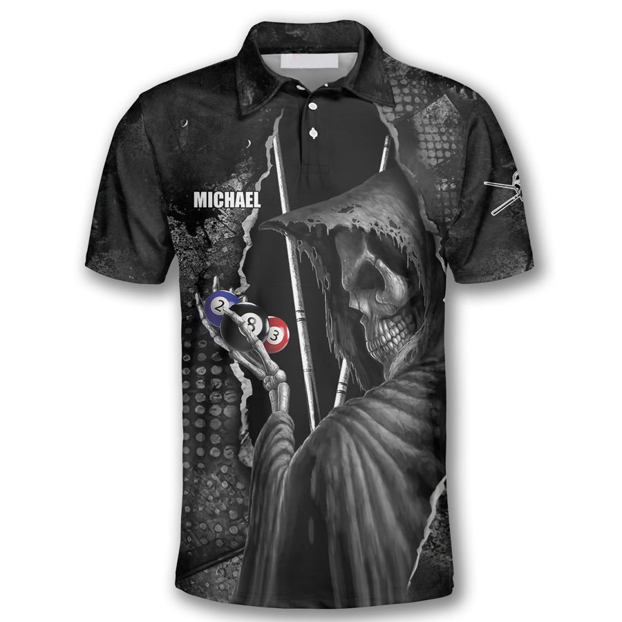 Pool Beast Custom Billiard skull Polo Shirts For Men, Billiard Shirt, Billiard Gift