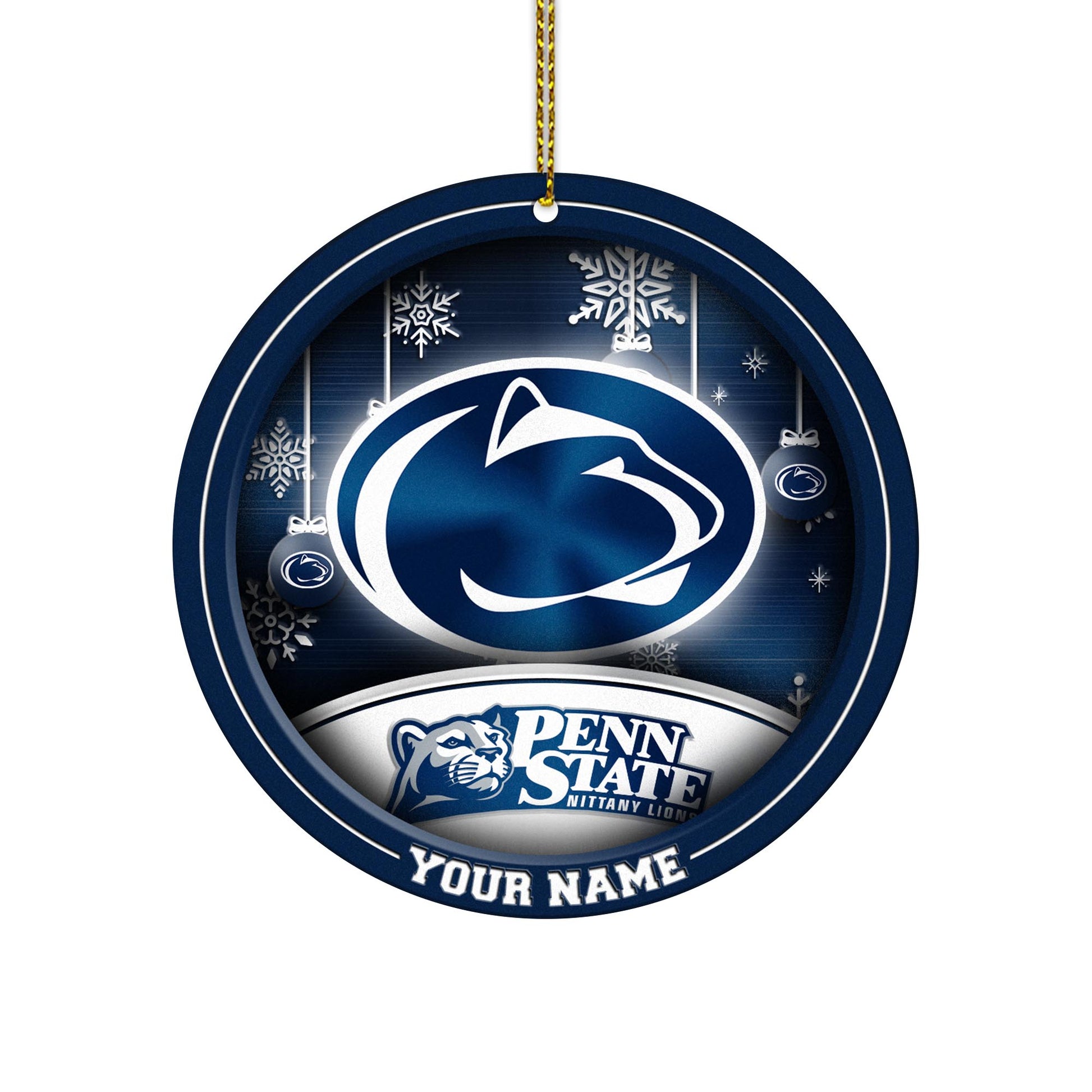 Penn State Nittany Lions Circle Aluminium Custom Ornament 2 Side Trending New Arrivals H52912 ETUG311023